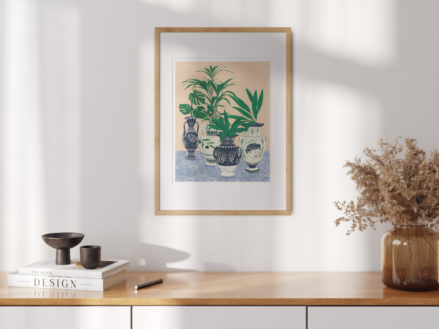 Greek Potted Plants Art Print