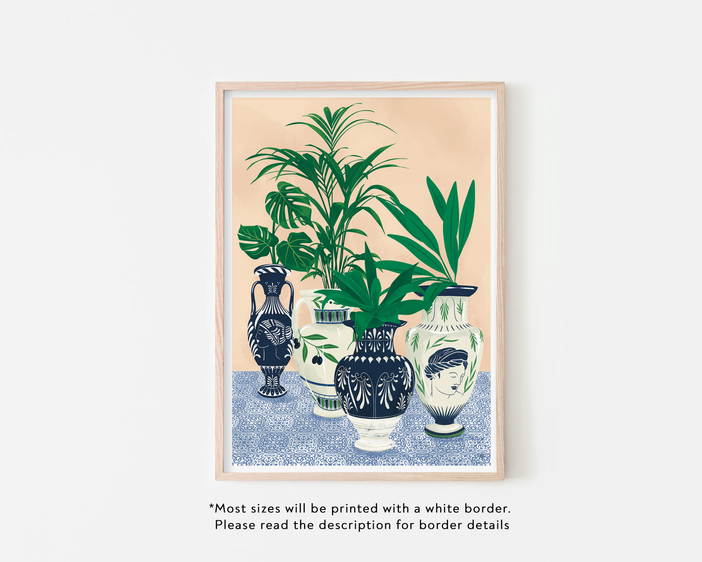 Greek Potted Plants Art Print