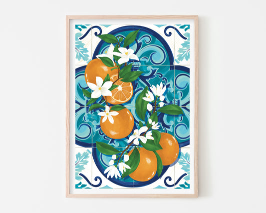 Oranges & Tiles Art Print