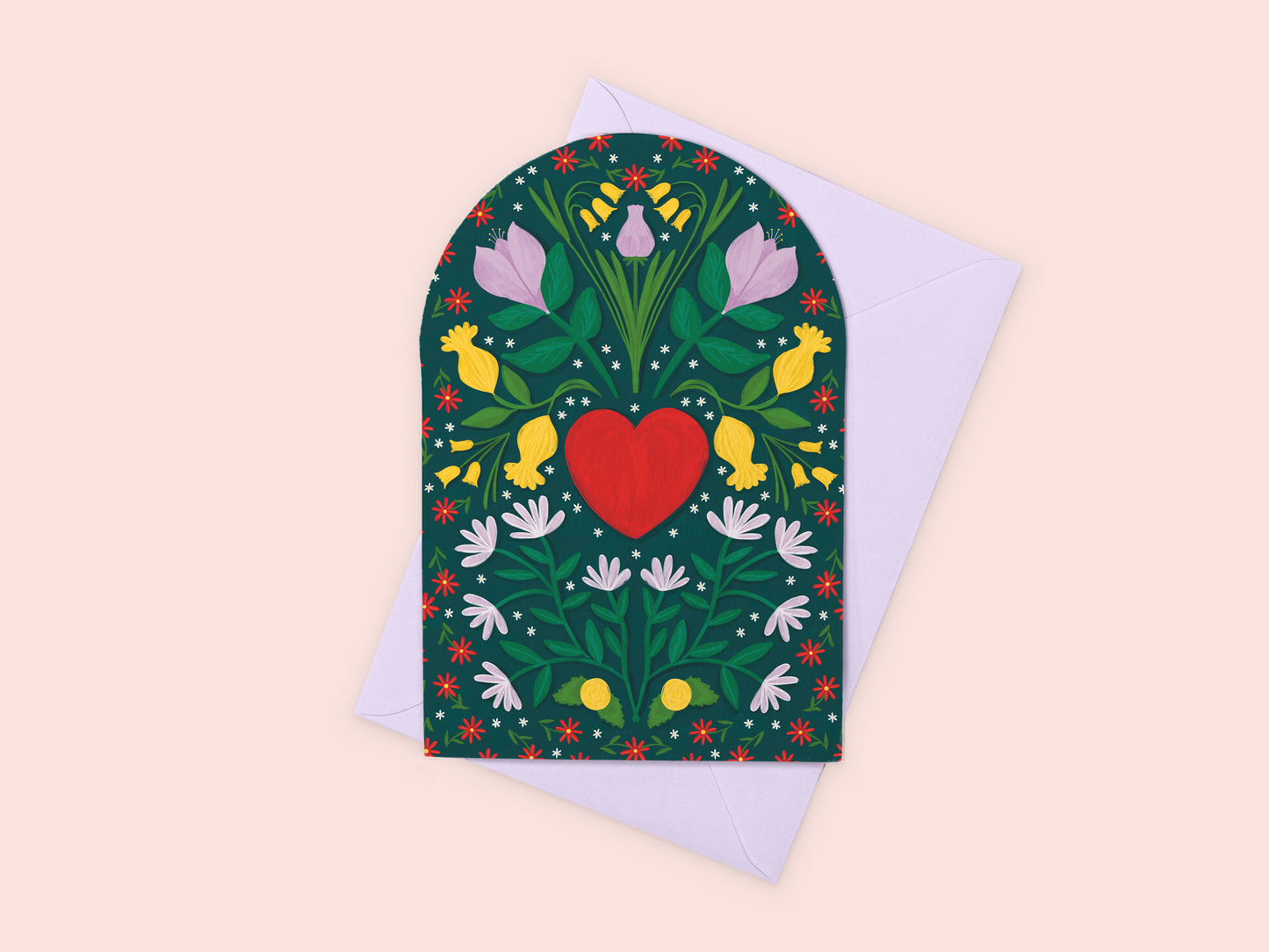 Floral Love Heart Greeting Card