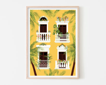 Puerto Rican Windows Art Print