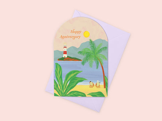 Tropical Anniversary Greeting Card