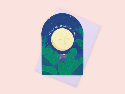 Over the Moon for You Greeting Card